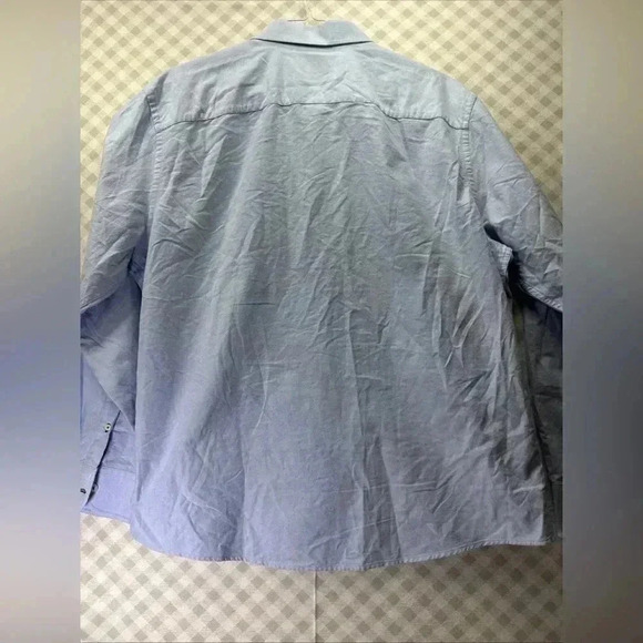 Untuckit Shirt Men XXL 2XL Blue 100% Cotton Long Sleeve Button Down Shirt - Picture 2 of 6